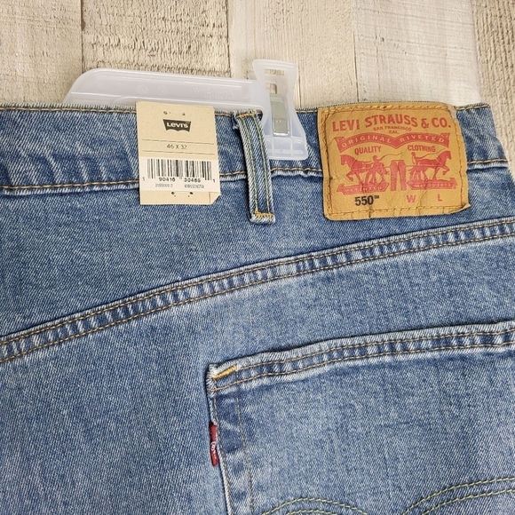 Men's Levi's 550 Relaxed-Fit Stretch Straight Blue Jeans 46x32 New. Big … - Picture 8 of 15